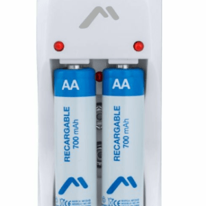 Cargador de pilas AA, AAA y 9V