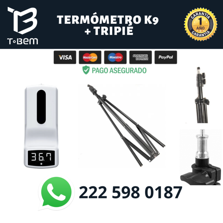 Termómetro K9, Dispensador de Gel y Tripié (KIT) - Imagen 2
