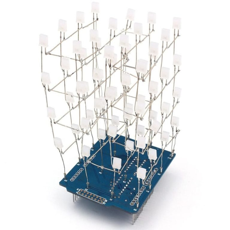 Shield Cubo Led Azul 4x4x4 Kit para Arduino