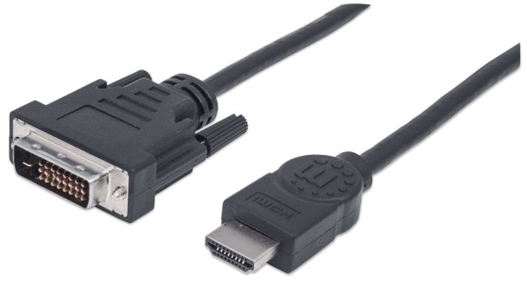 Cable HDMI Macho - DVI-D 24+1 Macho Manhattan , 1080p, 60Hz, 1.8 Metros de largo, Negro
